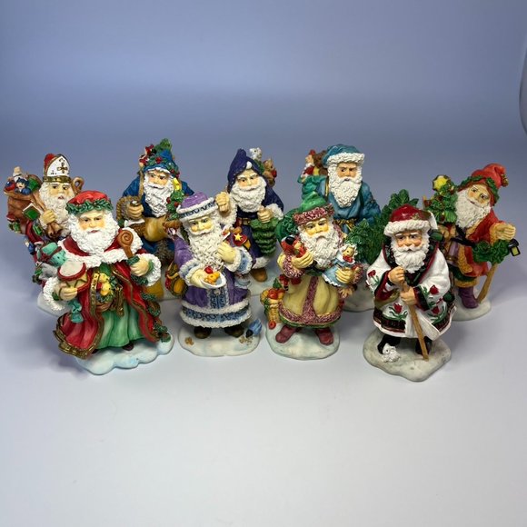 Lot of 9 Bronson Collectibles "Old World Santas" Figurines Vintage Christmas 90s - Picture 1 of 12